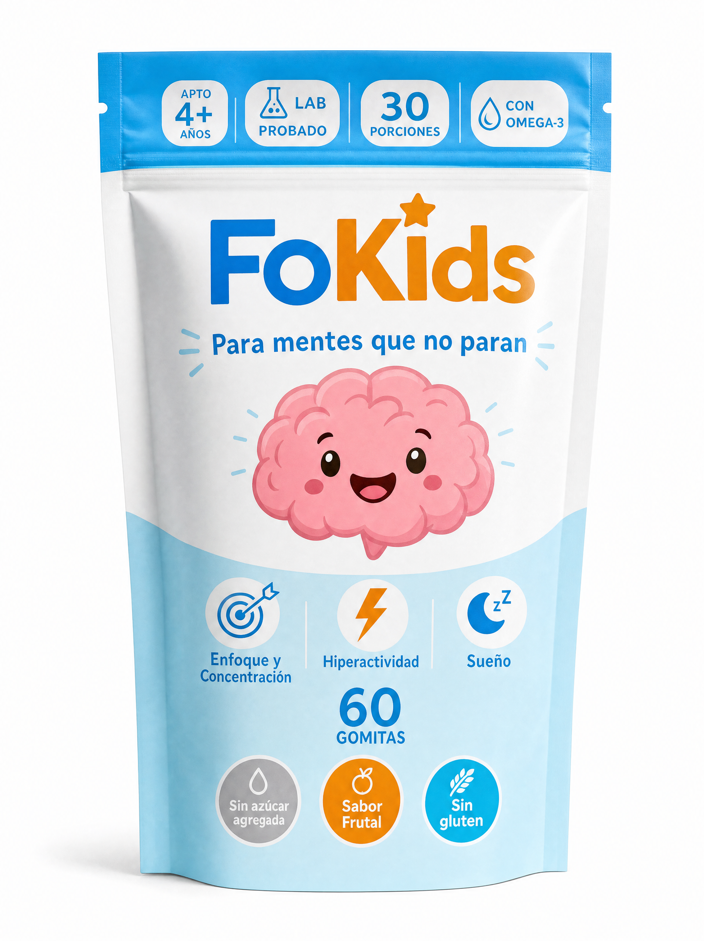 FoKids — Gomitas de Azafrán con 11 activos. Sabor frutal, sin azúcar añadida, sin gluten.