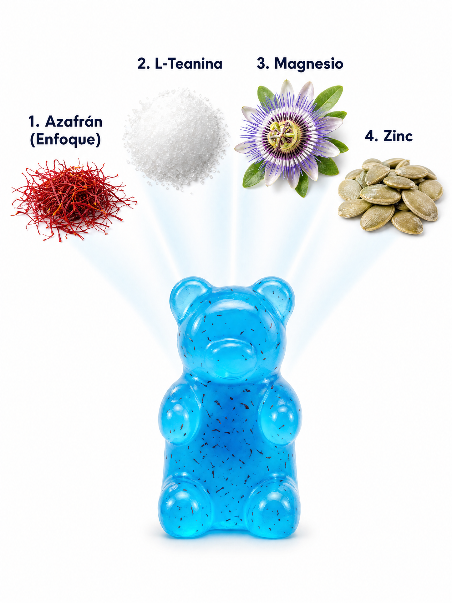 FoKids — Gomitas de Azafrán con 11 activos. Sabor frutal, sin azúcar añadida, sin gluten.
